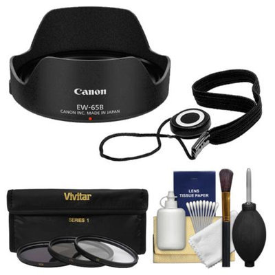 Canon EW-65B Lens Hood for EF 24mm & EF 28mm f/2.8 IS USM with 3 (UV/CPL/ND8) Filters + Accessory Kit