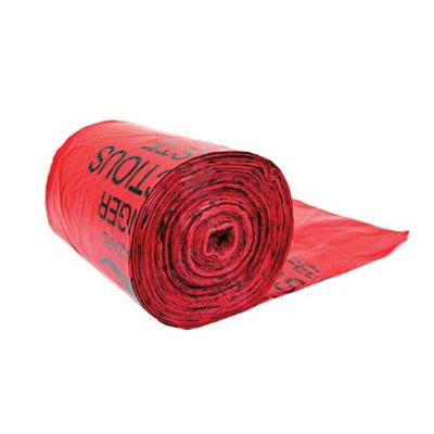 JUSTRITE 05901 Biohazard Bag, Red,24 In. L,PK100