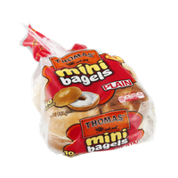 Thomas' Mini Bagels Plain - 10 CT