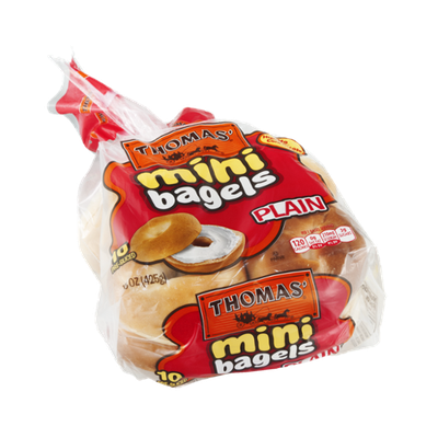 Thomas' Mini Bagels Plain - 10 CT