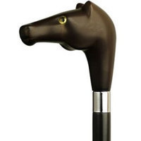 Harvy Horse Head Glass Eye Cane Maple Shaft, Brown Handle -Affordable Gift! Item #DHAR-9130200