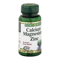 Nature's Bounty Mineral Supplement Caplets Calcium Magnesium Zinc - 100 CT