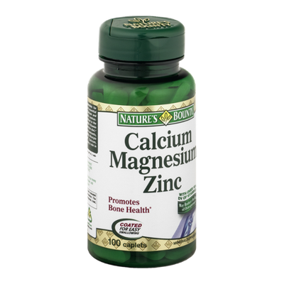 Nature's Bounty Mineral Supplement Caplets Calcium Magnesium Zinc - 100 CT
