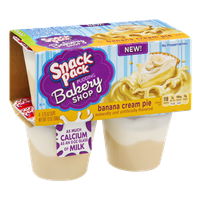 Snack Pack Bakery Shop Banana Cream Pie Pudding - 4 PK