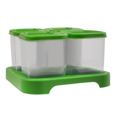 green sprouts Polypropylene Baby Food Storage Cubes, Green, 4 Ounce, 4-Count (Discontinued by Manufacturer)