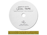 American Crafts AC-GT-96039 Glitter Paper Tape 3 Yards-Spool-Gold .375 in.