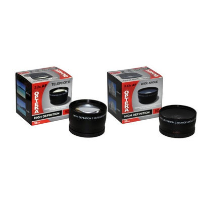Opteka .43x High Definition Wide Angle With Macro & 2.2x Telephoto Lens Kit for Canon EF-M 18-55mm f/3.5-5.6 IS STM Lens