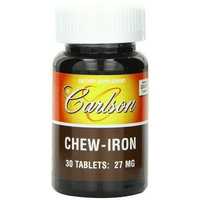 Carlson Labs Chew-Iron, Natural Grape Flavor, 27mg, 30 Tablets