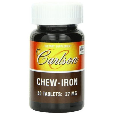 Carlson Labs Chew-Iron, Natural Grape Flavor, 27mg, 30 Tablets