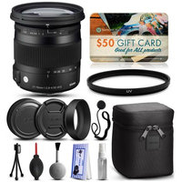 47th Street Photo Sigma 17-70mm F2.8-4 DC Macro OS HSM C Lens for Canon (884101) with Starter Accessories Package includes UV Ultraviolet Filter + Deluxe Cleaning Kit + Air Dust Blower + Cap Keeper + $50 Prints Gift Card