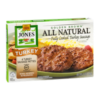 Jones Dairy Farm Golden Brown Turkey Sausage Patties All Natural - 4 CT