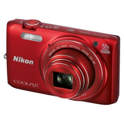 Nikon S6800 16MP Digital Camera with 12 X Optical Zoom - Red