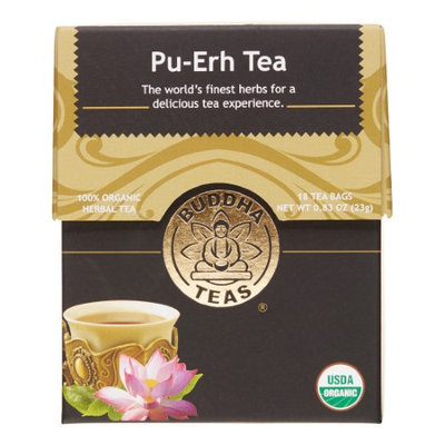 Buddha Teas Pu-Erh 100 Percent Organic Herbal Tea 18 Bags Per Packet