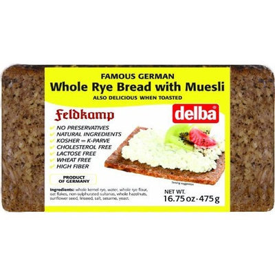 Feldkamp Whole Rye with Muesli Bread, 16.75-Ounce Vacuum Pack (Pack of 12)