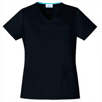 Simply Basic Black Stretch Front Yoke V Neck Top