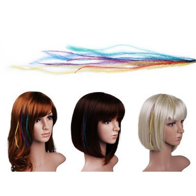 Bundle Monster Brand New 100 Piece Real Natural Feather Hair Extension Kit with 50 Silicone Beads and Hook Tool