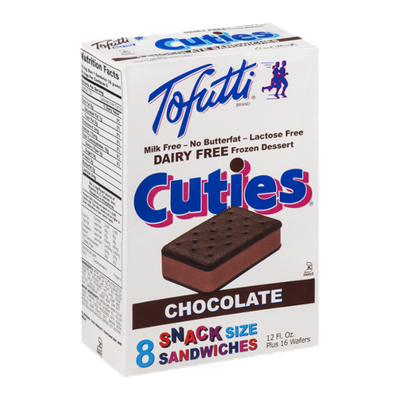 Tofutti Cuties Dairy Free Dessert Chocolate Snack Size Sandwiches - 8 CT