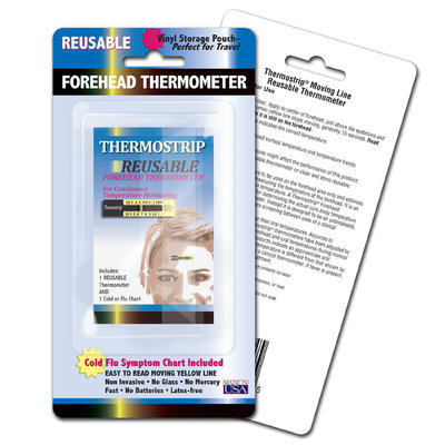 Hallcrest Thermostrip Reusable Forehead Thermometer Kit - 3 Kits