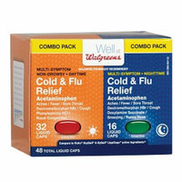 Walgreens Cold & Flu Relief Liquid Caps, Combo Pack, 48 ea