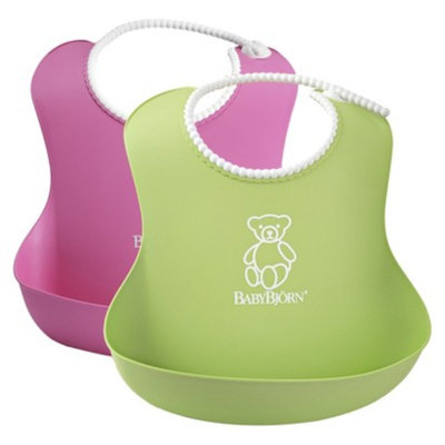 BABYBJORN BABYBJÖRN 2pk Soft Bib Set - Green/Pink