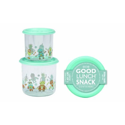 SugarBooger Good Lunch Large Snack Containers (Retro Robot) - 2-pack