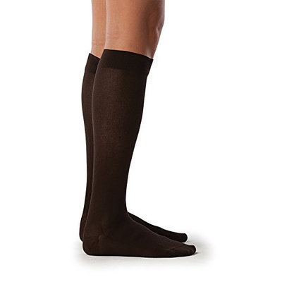 Sigvaris Sea Island Cotton 222CSLW99 20-30 mmHg Womens Closed Toe Socks Black - Small Long