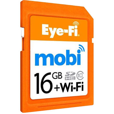 Eye-Fi Mobi 16GB Wifi SDHC Card - Instantly transfer your pictures on the go to your tablet or phone