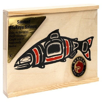 SeaBear Wood Box with Smoked Sockeye Salmon, 4-Ounce Units (Pack of 2)