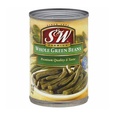 S&W Premium Whole Green Beans