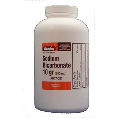 Rugby Laboratories Rugby Sodium Bicarbonate 10 grains tablets relieve heartburn, antacid - 1000 ea