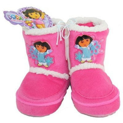 Naturally Fresh DORA THE EXPLORER TODDLER GIRL BOOTS SLIPPERS SIZE 5 SNOWFLAKE