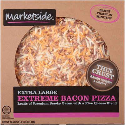 Marketside Extra Large Thin Crust Extreme Bacon Pizza, 29.5 oz