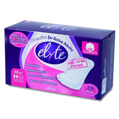 Elyte Light Cotton Incontinence Pads, Mini, Pack of 20