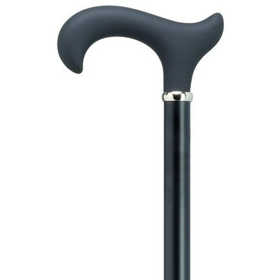 Harvy Men Adjustable Soft Touch Derby Cane Black Aluminum -Affordable Gift! Item #DHAR-9760600