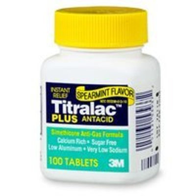 Titralac Plus antacid and anti-gas relief tablets - 100 ea