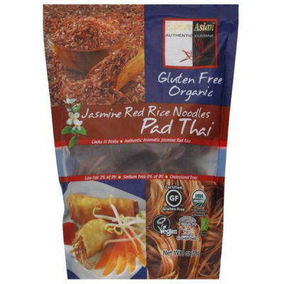 Explore Asian Organic Jasmine Red Rice Pad Thai Noodles, 8 oz, (Pack of 6)