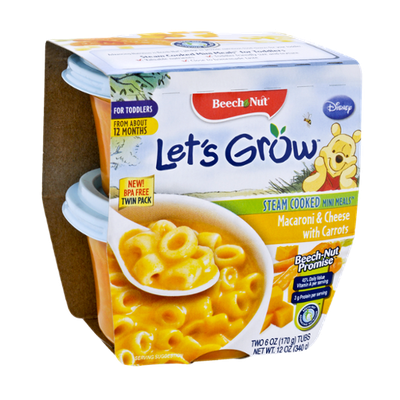 Beech-Nut® Let's Grow Macaroni & Cheese with Carrots Steam Cooked Mini Meals