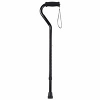 Drive Medical Foam Grip Offset Handle Walking Cane, Black, 1 ea