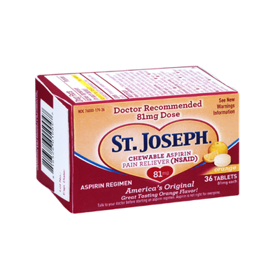 St. Joseph Orange Flavor Chewable Aspirin Tablets - 36 CT