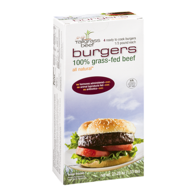 Bill Kurtis Tallgrass Beef Ready To Cook Burgers 1/3 Pound Each