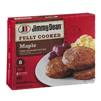 Jimmy Dean Fully Cooked Maple Pork Sausage Patties - 8 CT