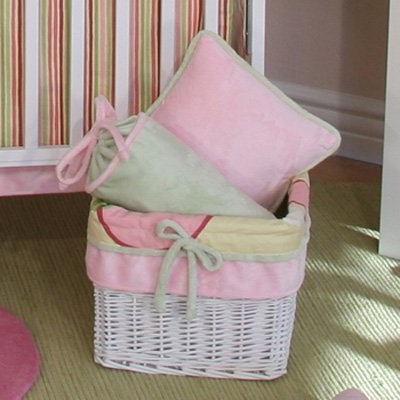 Brandee Danielle Bubbles Pink Wicker Basket