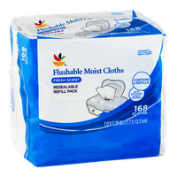 Ahold Flushable Moist Cloths Fresh Scent Resealable Refill Pack - 168 CT