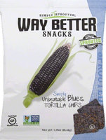 Way Better Snacks Simply Tortilla Chips Unbeatable Blues 1.25 oz
