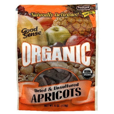 Good Sense Organic Dried & Unsulfured Apricots, 6-Ounce Bag (Pack of 6)