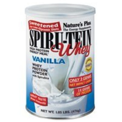 Spiru-tein (Spirutein) Vanilla Whey for Low Carb Diets Nature's Plus 1 lbs Powd