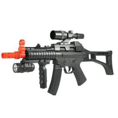 HY017B Spring Airsoft Rifle 230-FPS, Great Beginner Airsoft Gun with Tactical Light and Faux Scope