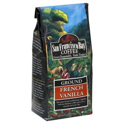 San Francisco Bay Coffee Ground French Vanilla Coffee, 12-Ounce Bags (Pack of 3)