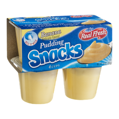 Real Fresh Pudding Snacks Banana - 4 CT