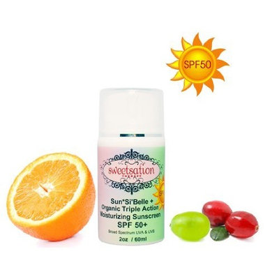 Sweetsation Therapy Sun*Si'Belle+ SPF 50 Organic Triple Action Moisturizer, with Antioxidants, CoQ10 and Hyaluronic Acid.